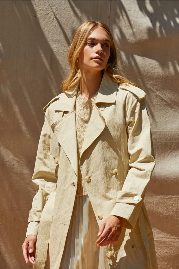 Kaden Crushed Trench Coat-Trench Coat-Crescent-XS/S-BEIGE-Urbanheer