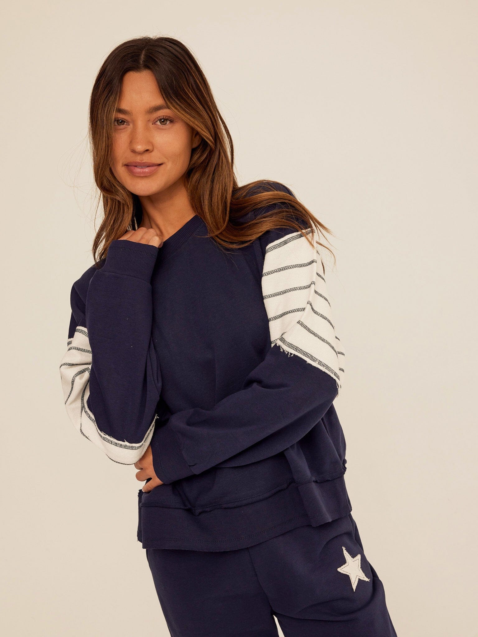 Kaelah Cotton Blend Terry Sweatshirt