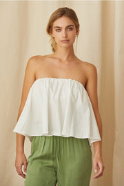 Kaeley Poplin Tube Top-Top-Crescent-XS-WHITE-Urbanheer