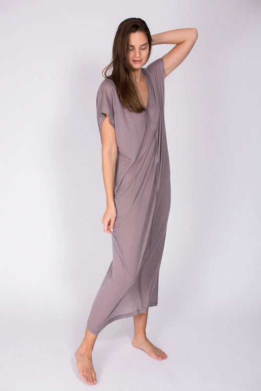 Kaftan Dress - 100% Tencel™ - Breathable & Sustainable Stone-Kaftan Dress-AWAN (As We Are Now)-S-Urbanheer