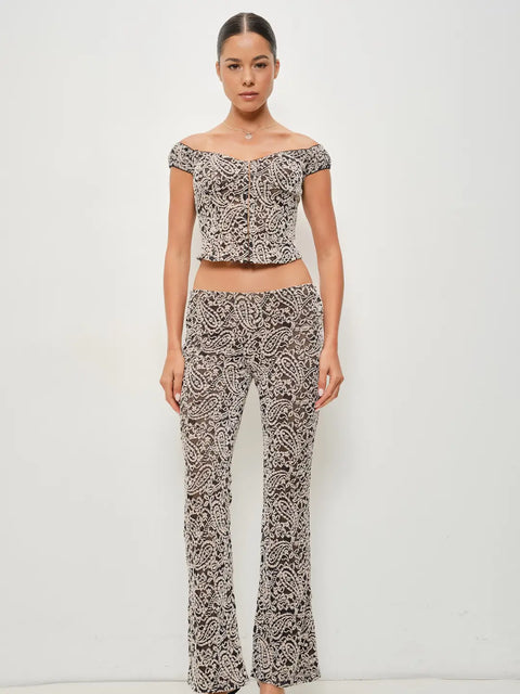 Kai Paisley Flocked Pants