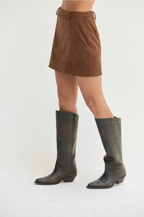 Kaia Suede Mini Skirt