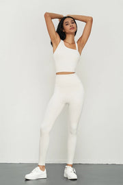 Kalina Lycra® High Waist Leggings Eggshell White-Leggings-91thelabel-S-Urbanheer