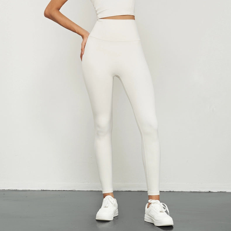 Kalina Lycra® High Waist Leggings Eggshell White-Leggings-91thelabel-S-Urbanheer