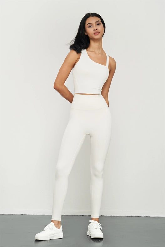 Kalina Lycra® High Waist Leggings Eggshell White-Leggings-91thelabel-S-Urbanheer