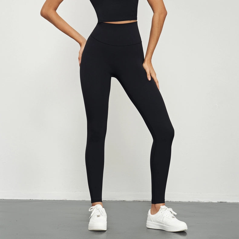 Kalina Lycra® High Waist Leggings Velvet Black-Leggings-91thelabel-S-Urbanheer