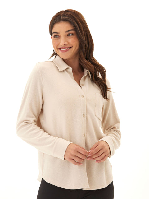 Kandyce Knit Fleece Button-Up
