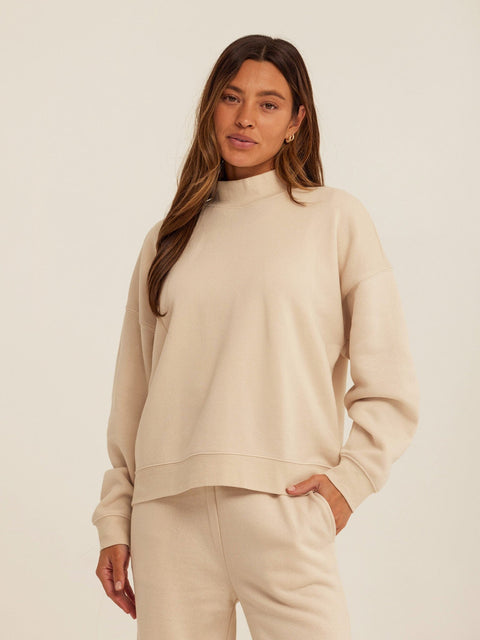 Karlie Triblend Fleece Mock Neck Pullover
