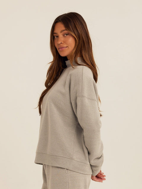 Karlie Triblend Fleece Mock Neck Pullover