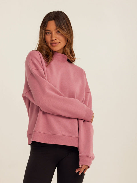 Karlie Triblend Fleece Mock Neck Pullover