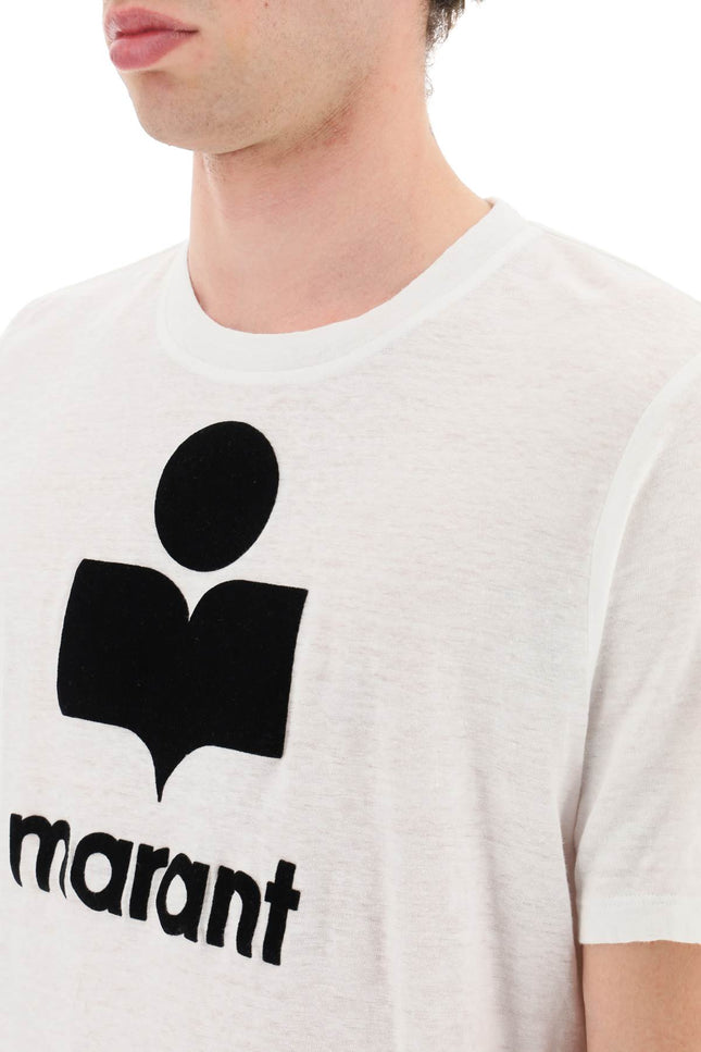 'Karman' Logo Linen T-Shirt-men > clothing > t-shirts and sweatshirts > t-shirts-Marant-Urbanheer