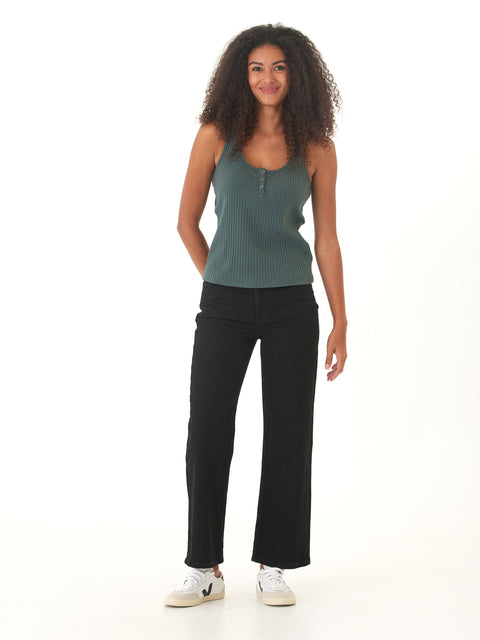 Kathy Organic Rib Henley Tank