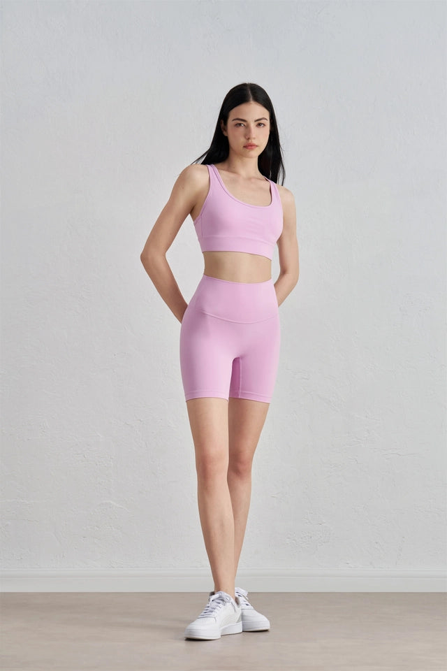Kayden Cut-Out Back Sports Bra Pale Rose-Sports Bra-91thelabel-S-Pale Rose-Urbanheer