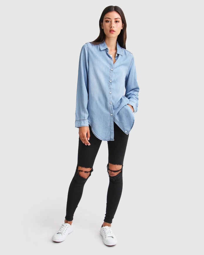 Keep Me Wild Denim Top-Top-Belle & Bloom-XS-Urbanheer