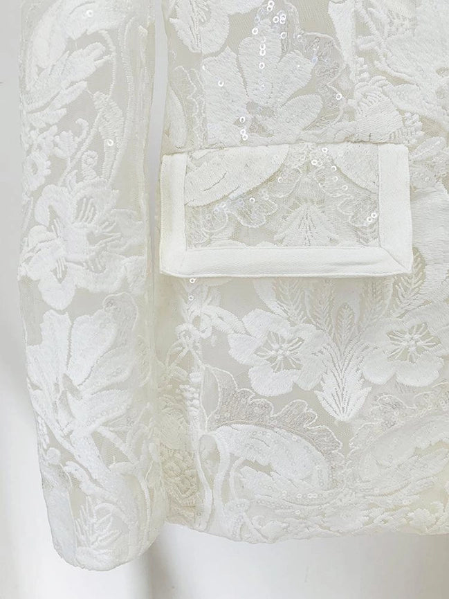 Keira White Lace Blazer and Pant Two Piece Set-Set-ALLARA-XS-White-Urbanheer