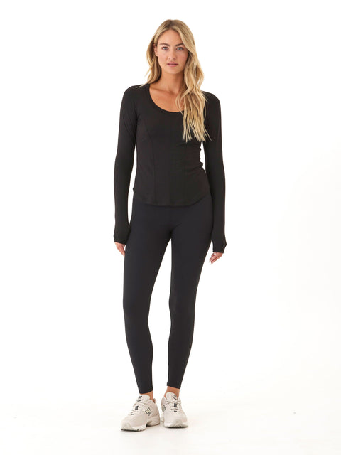 Kellie Heather Luxe Jersey Seam Detail Top