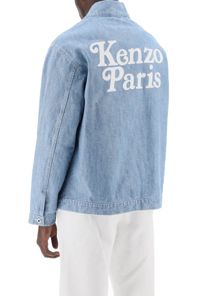 Kenzo kimono jacket in japanese denim-men > clothing > jackets > denim jackets-Kenzo-m-Light blue-Urbanheer
