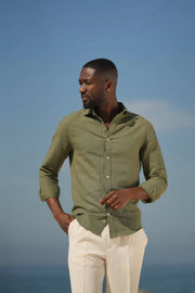 Khaki Linen Shirt-Shirt-DONATO-S-Urbanheer