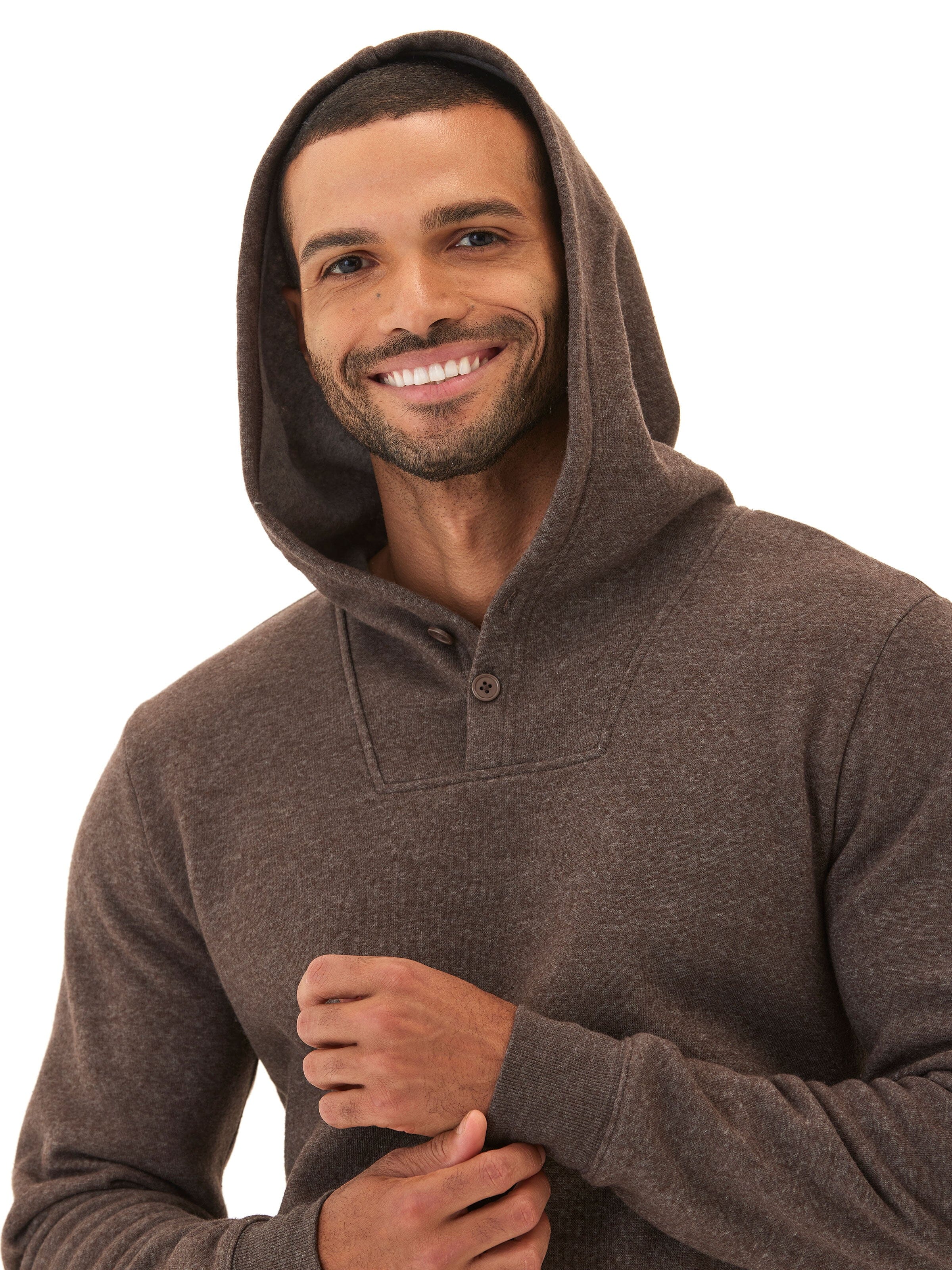 Kieran Triblend Fleece Henley Hoodie