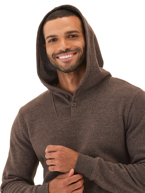 Kieran Triblend Fleece Henley Hoodie