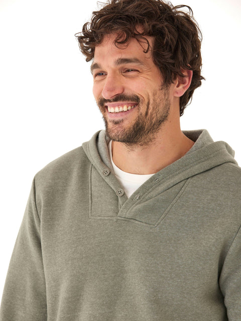 Kieran Triblend Fleece Henley Hoodie