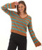 Kiley Summit Stripe Cotton Blend Bell Sleeve Sweater
