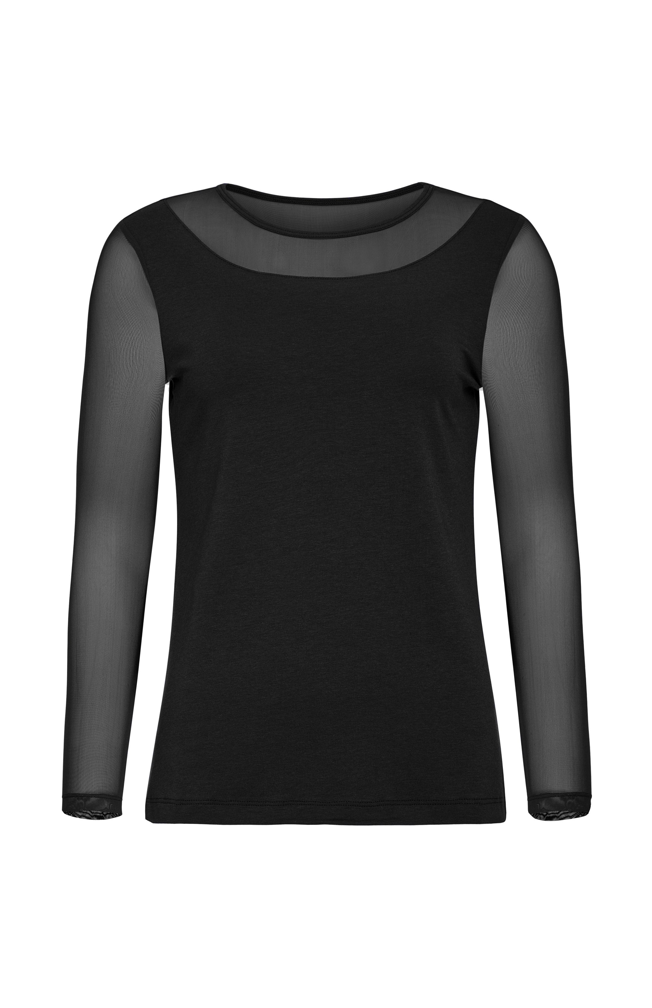 Kim Mesh-Sleeve Top in Pima Modal