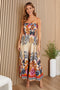 Kitten Floral Print Straplessdress-Dress-MILIO MILANO-XS-Beige-Urbanheer