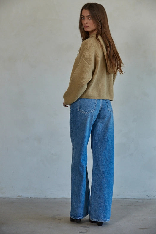 Knit Acrylic Nylon Polyester Sweater Ribbed Round Ne Camel-Sweater-By Together-S-Camel-Urbanheer