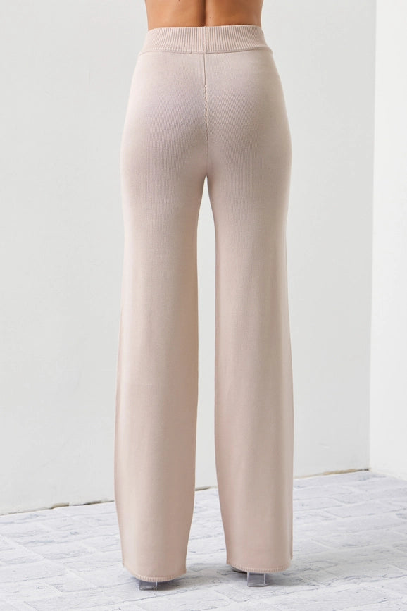 Knit Contrast Stitch Mock Neck Top and Pants Set-Set-RIVIR-S-Urbanheer