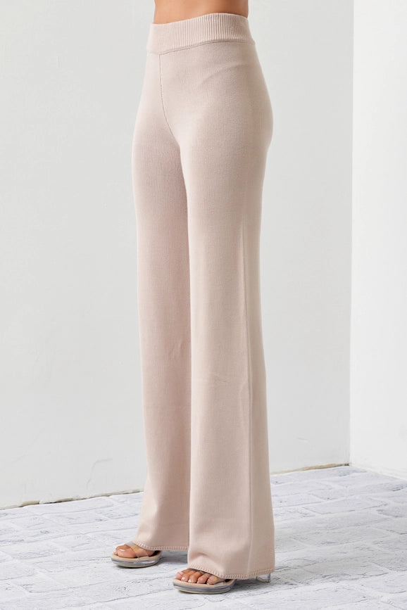 Knit Contrast Stitch Mock Neck Top and Pants Set-Set-RIVIR-S-Urbanheer