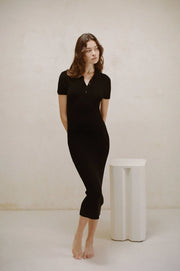 Knit Cotton Spandex Sweater Maxi Dress Black-Dress-a.ren-S-Black-Urbanheer