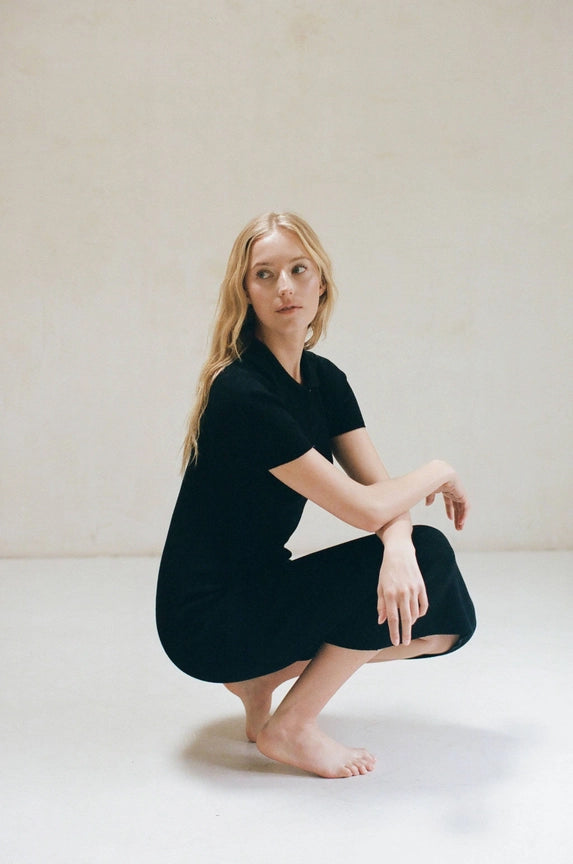 Knit Cotton Spandex Sweater Maxi Dress Black-Dress-a.ren-S-Black-Urbanheer