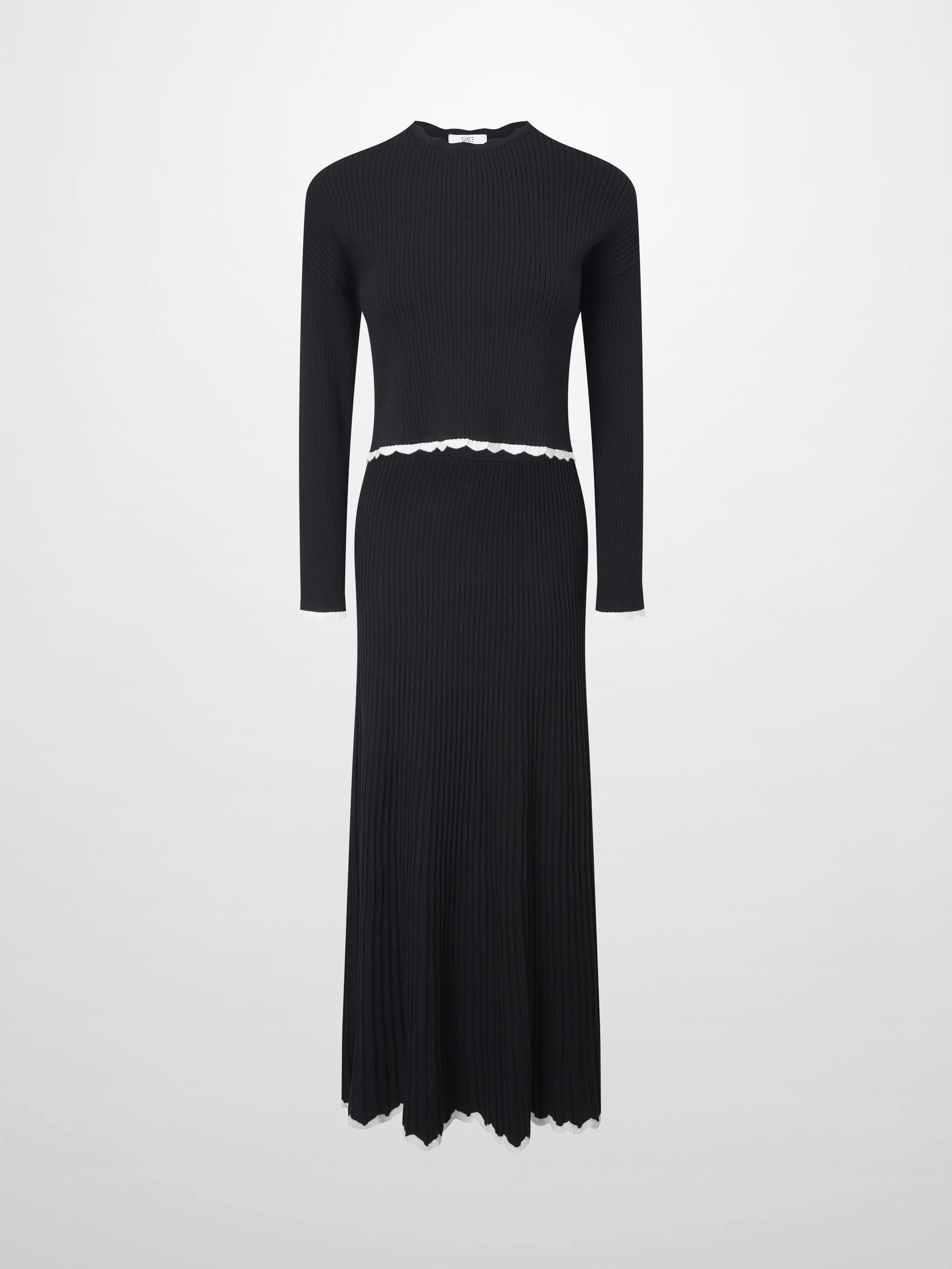 black and cream knitted dress Fallon Cream with Black Stripe Knit Jumper Dress Girl In Mind