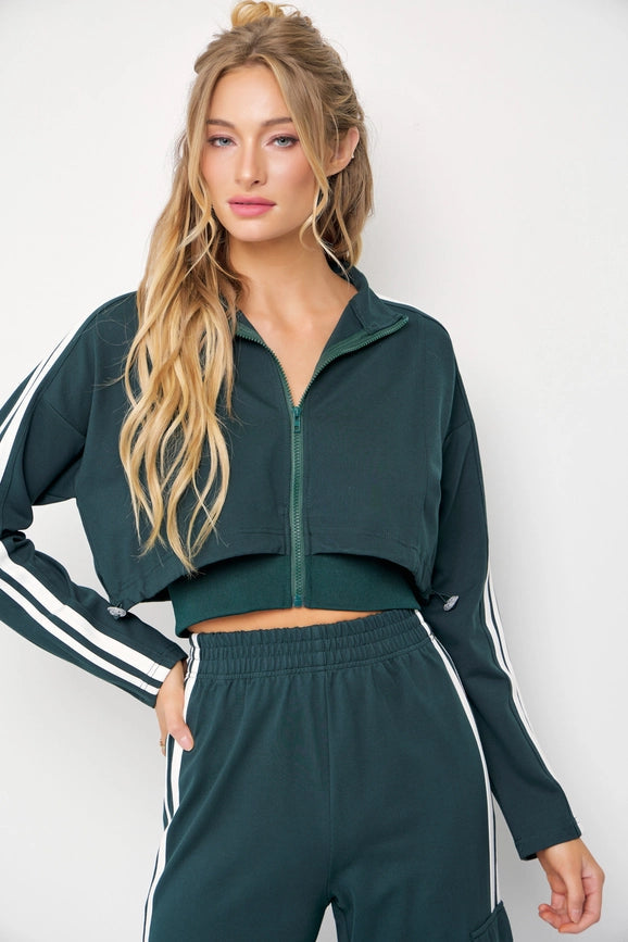 Knit Jacket and Track Pants-Set-RIVIR-S-HUNTER GREEN-Urbanheer