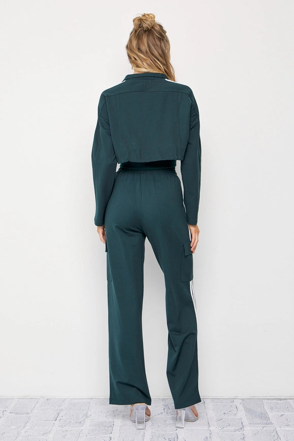 Knit Jacket and Track Pants-Set-RIVIR-S-HUNTER GREEN-Urbanheer