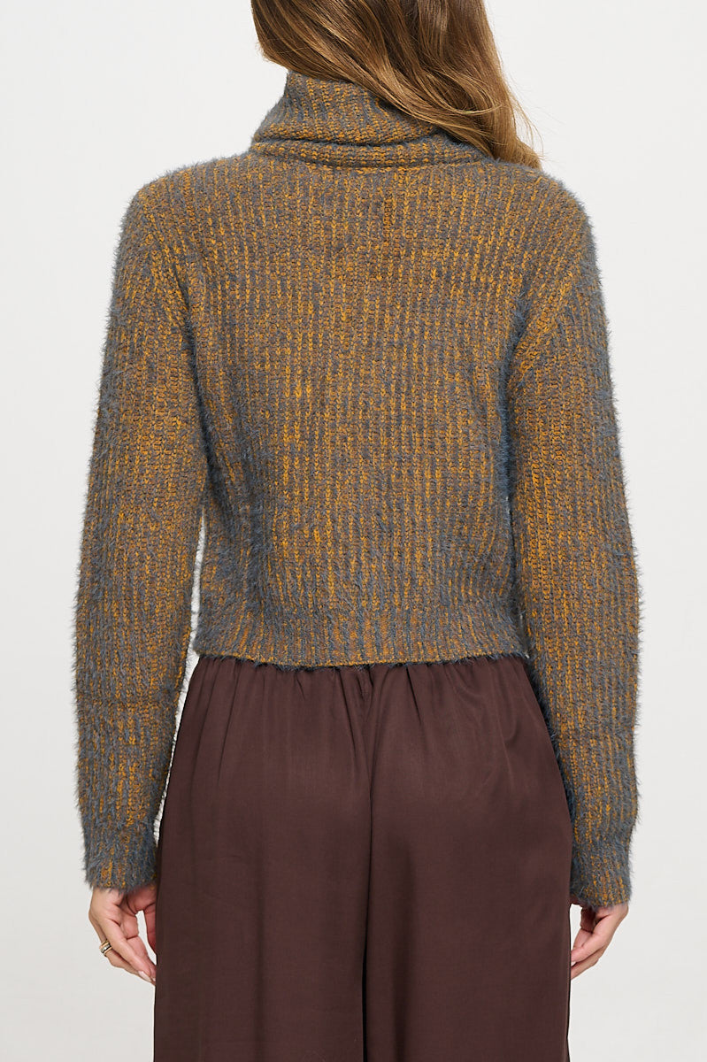 Knit Long Sleeve Collard Cardigan with Buttons-New Arrival-Reneecollection-Small-CHARCOAL/MUSTARD-Urbanheer