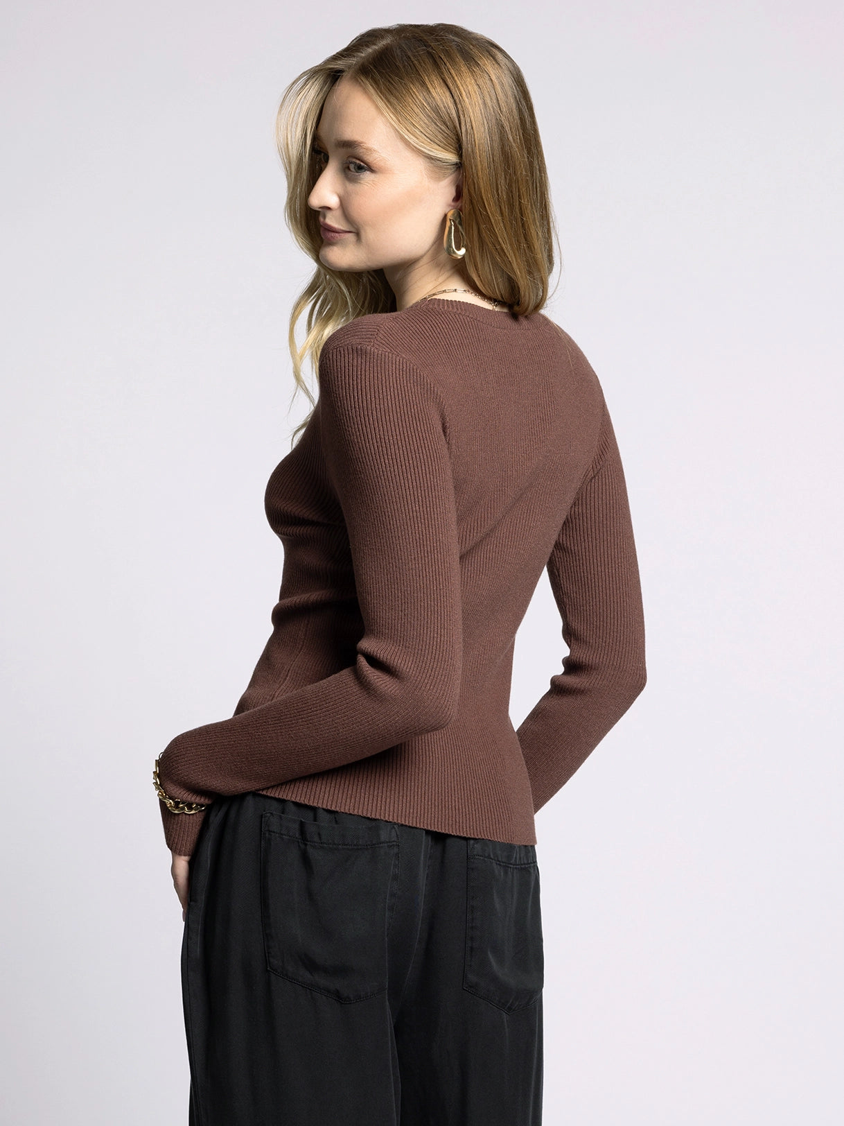 Knit Long Sleeved Sweater - Carmen Sweater