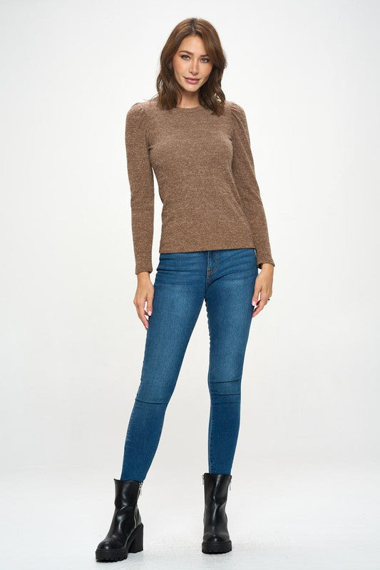 Knit Round neck Long Sleeve Top-New Arrival-Reneecollection-Small-MOCHA-Urbanheer