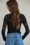 Knit Seamless Jacquard Mock Neck Long Sleeve Top Black-Top-By Together-S/M-Black-Urbanheer