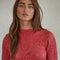 Knit Seamless Jacquard Mock Neck Long Sleeve Top Crimson-Top-By Together-S/M-Crimson-Urbanheer