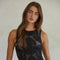 Knit Seamless Jacquard Round Neck Tank Top Black-Tank Top-By Together-S/M-Black-Urbanheer