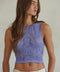 Knit Seamless Jacquard Round Neck Tank Top Dark Periwinkle-Tank Top-By Together-S/M-Dark Periwinkle-Urbanheer