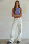 Knit Seamless Jacquard Round Neck Tank Top Dark Periwinkle-Tank Top-By Together-S/M-Dark Periwinkle-Urbanheer