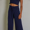 Knit Sweater Cotton Nylon Polyester Wide Leg Pants