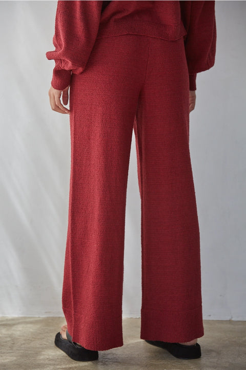 Knit Sweater Cotton Nylon Polyester Wide Leg Pants