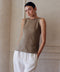 Knit Sweater Ramie Cotton See Through Tank Top Moss-Tank Top-a.ren-S-Moss-Urbanheer