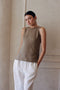 Knit Sweater Ramie Cotton See Through Tank Top Moss-Tank Top-a.ren-S-Moss-Urbanheer