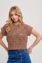 Knit Sweater Short Sleeved Pullover MOCHA-Pullover-Bluivy-S-MOCHA-Urbanheer