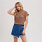 Knit Sweater Short Sleeved Pullover MOCHA-Pullover-Bluivy-S-MOCHA-Urbanheer